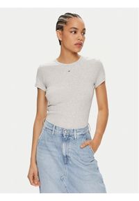 Tommy Jeans T-Shirt Essential DW0DW17383 Szary Slim Fit. Kolor: szary. Materiał: bawełna #1