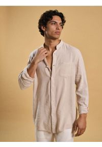 Sinsay - Koszula z domieszką lnu - beżowy. Kolor: beżowy. Materiał: len #1