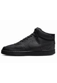 Buty Nike Court Vision Mid Nn DN3577-003 czarne. Kolor: czarny. Materiał: materiał, syntetyk, skóra. Szerokość cholewki: normalna. Model: Nike Court #4
