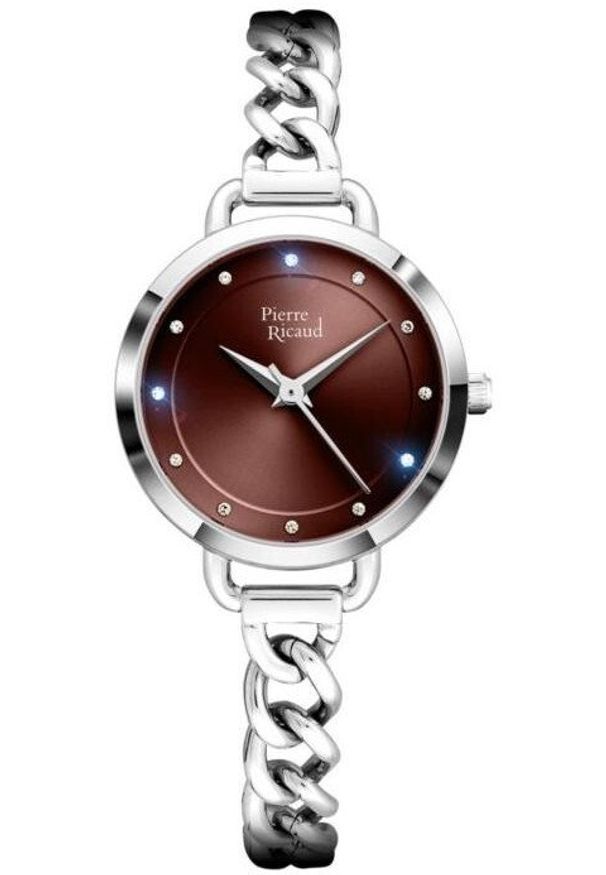 Zegarek damski Pierre Ricaud P21019.514XQ CYRKONIE srebrny. Kolor: srebrny