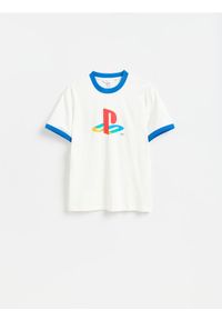 Reserved - T-shirt Playstation - złamana biel. Materiał: bawełna, dzianina #1