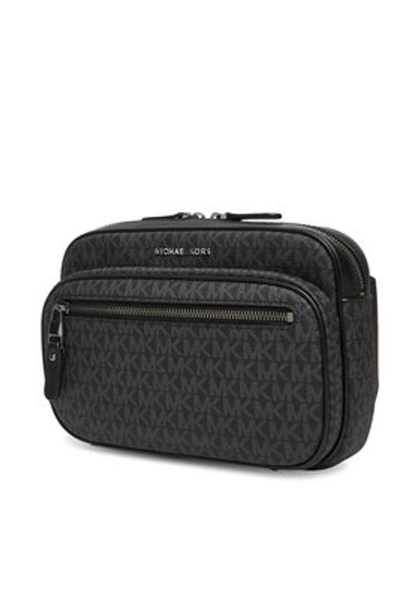 MICHAEL Michael Kors Saszetka nerka Hudson 33H0LHDY1B Czarny. Kolor: czarny. Materiał: skóra
