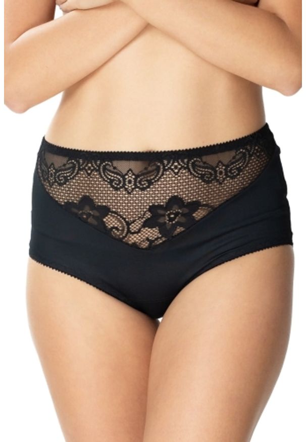 MEWA Lingerie - Figi damskie Liza wysoki stan z koronką. Stan: podwyższony. Materiał: koronka. Wzór: koronka