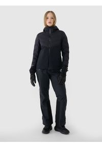 4f - 4F Kurtka narciarska membrana Pertex Shield 20000 damska - czarna XS. Typ kołnierza: kaptur. Kolor: czarny. Materiał: tkanina, poliester, dzianina, materiał. Długość: długie. Wzór: gładki. Sezon: zima. Styl: klasyczny #2