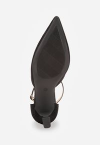 Born2be - Czarne Czółenka Vices z Imitacji Zamszu na Obcasie Klepsydra Esiriva. Okazja: na co dzień. Nosek buta: szpiczasty. Zapięcie: pasek. Kolor: czarny. Materiał: zamsz. Obcas: na obcasie. Styl: casual, klasyczny, wizytowy. Wysokość obcasa: średni #3