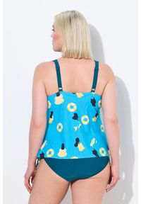 ULLA POPKEN - Damskie Tankini pływaczki miękkie miseczki regulowane ramiączka. Kolekcja: plus size. Kolor: niebieski. Materiał: elastan, poliamid, materiał