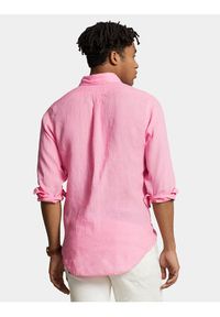 Polo Ralph Lauren Koszula 710829443028 Różowy Slim Fit. Typ kołnierza: polo. Kolor: różowy. Materiał: len #5