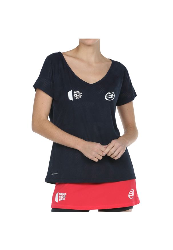 Koszulka do padla z krótkim rękawem damska Bullpadel Rapolan. Długość rękawa: krótki rękaw. Długość: krótkie. Sport: fitness