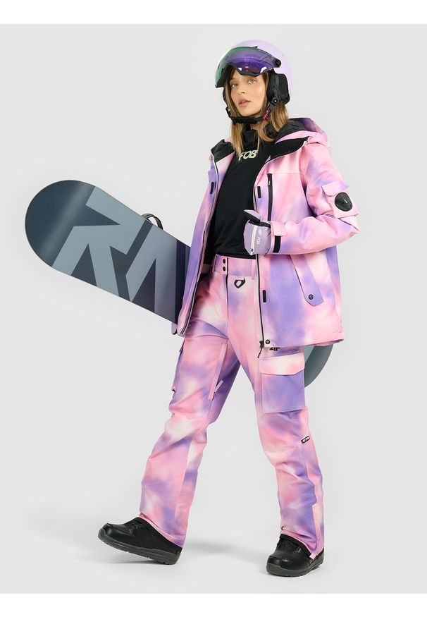 4f - 4F Kurtka snowboardowa membrana 15000 damska - multikolor L. Kolor: wielokolorowy. Materiał: poliester, materiał. Sezon: zima