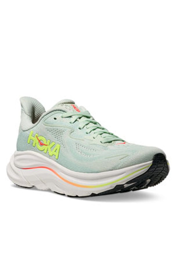 HOKA - Hoka Buty do biegania Clifton 10 1162031 Zielony. Kolor: zielony. Materiał: materiał