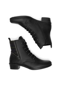 Rieker Trzewiki Y0700-01 Czarny. Kolor: czarny. Materiał: skóra #6