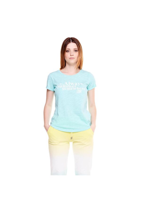 LEONE 1947 APPAREL - Damska koszulka Always Summer Silence Work. Kolor: niebieski. Materiał: tkanina. Sport: fitness