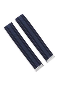 Modini - Granatowe opaski do rękawów koszuli - paski X12. Kolor: niebieski. Materiał: guma. Wzór: paski #1