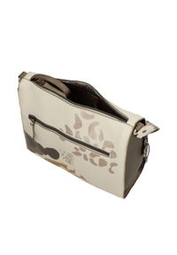 Torebka damska Anekke, z ozdobnym motywem i subtelnym logo zapinana na suwak wyposażona w regulowany pasek na ramię oraz dekoracyjną zawieszkę pojemn. Kolor: beżowy. Rodzaj torebki: na ramię #4