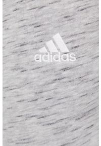 Adidas - adidas spodnie HE1795 męskie kolor szary melanżowe. Kolor: szary. Materiał: materiał, dzianina. Wzór: melanż #3