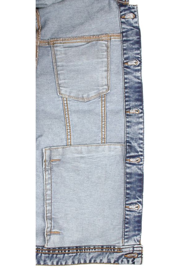 Przejściowa Kurtka Jeansowa (Katana) - Pako Jeans - Niebieska. Kolor: niebieski. Materiał: tkanina, bawełna, elastan. Styl: klasyczny