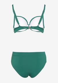 Born2be - Zielone Bikini Dwuczęściowy z Push-Up i Klasyczne Figi Olubia. Kolor: zielony. Wzór: aplikacja