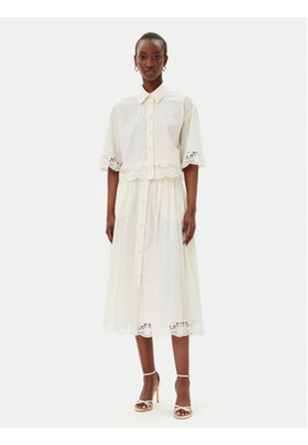 TwinSet - TWINSET Koszula 251TT2093 Écru Loose Fit. Materiał: bawełna