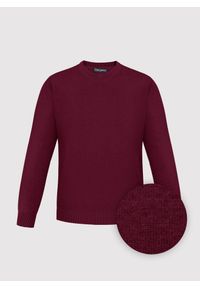 Pako Lorente - PAKO LORENTE - Bordowy sweter męski v-neck. Kolor: czerwony. Materiał: bawełna. Sezon: jesień #9