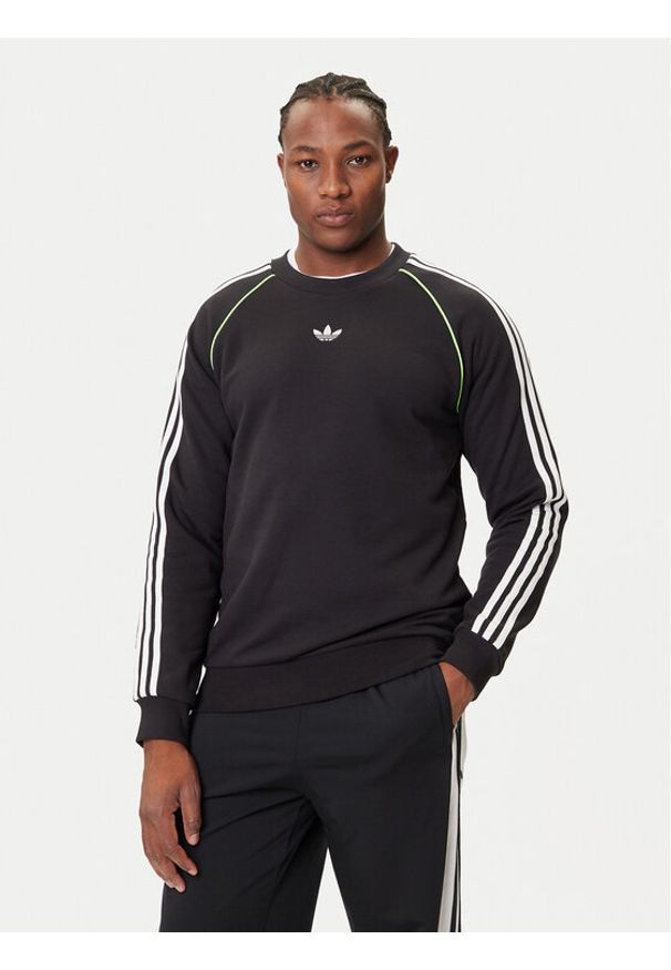 Adidas - adidas Bluza adicolor Piping JW5918 Czarny Regular Fit. Kolor: czarny. Materiał: bawełna