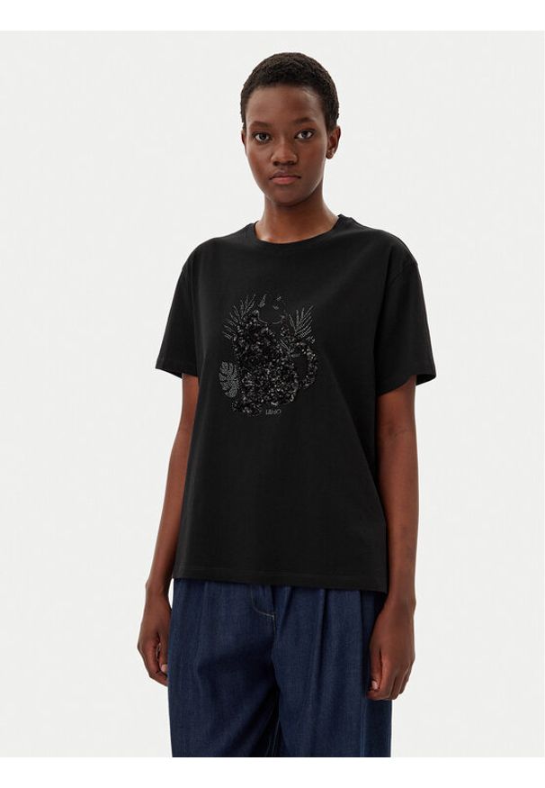 Liu Jo T-Shirt WA5230 JS904 Czarny Regular Fit. Kolor: czarny. Materiał: bawełna