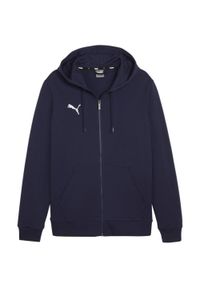 Puma - Męska Bluza Z Kapturem Team Goal Casual Full Zip. Typ kołnierza: kaptur. Kolor: niebieski