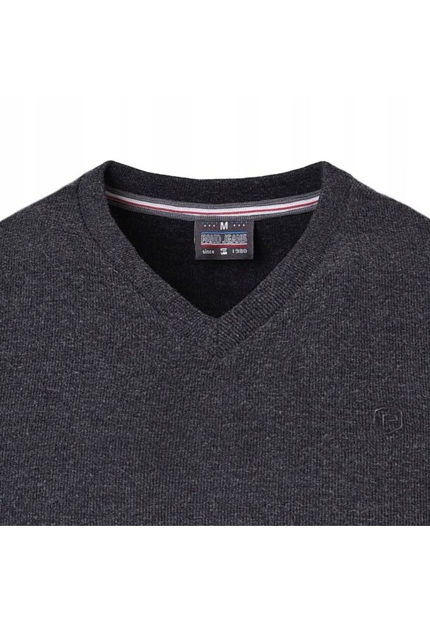 Wygodna Bawełniana Bluza - Pako Jeans - Grafitowa. Kolor: szary. Materiał: poliester, bawełna