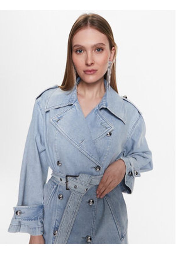 Pinko Trencz Partita 100586 A0MX Niebieski Regular Fit. Kolor: niebieski. Materiał: bawełna