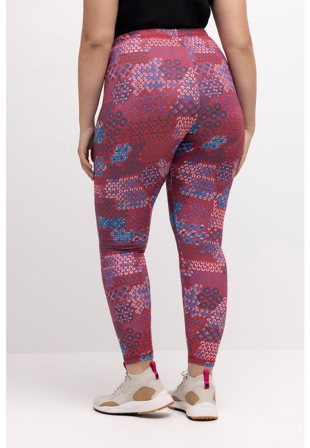 ULLA POPKEN - Damskie Narciarskie leginsy szybkoschnące materiał z recyklingu. Kolekcja: plus size. Kolor: czerwony. Materiał: elastan, poliester, materiał. Sport: narciarstwo