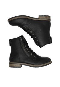 Rieker Trzewiki 72221-00 Czarny. Kolor: czarny. Materiał: materiał #3