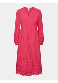 YAS Sukienka codzienna Luma 26032685 Różowy Regular Fit. Okazja: na co dzień. Kolor: różowy. Materiał: bawełna. Typ sukienki: proste. Styl: casual #3