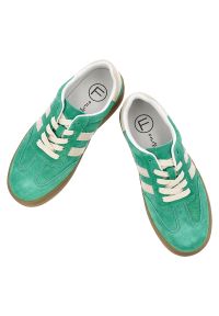 Zielone Sneakersy Filippo Sportowe Obuwie Damskie. Okazja: na co dzień. Zapięcie: pasek. Kolor: zielony. Materiał: guma, zamsz. Szerokość cholewki: normalna #6