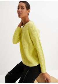 bonprix - Sweter oversize. Typ kołnierza: dekolt w serek. Kolor: zielony