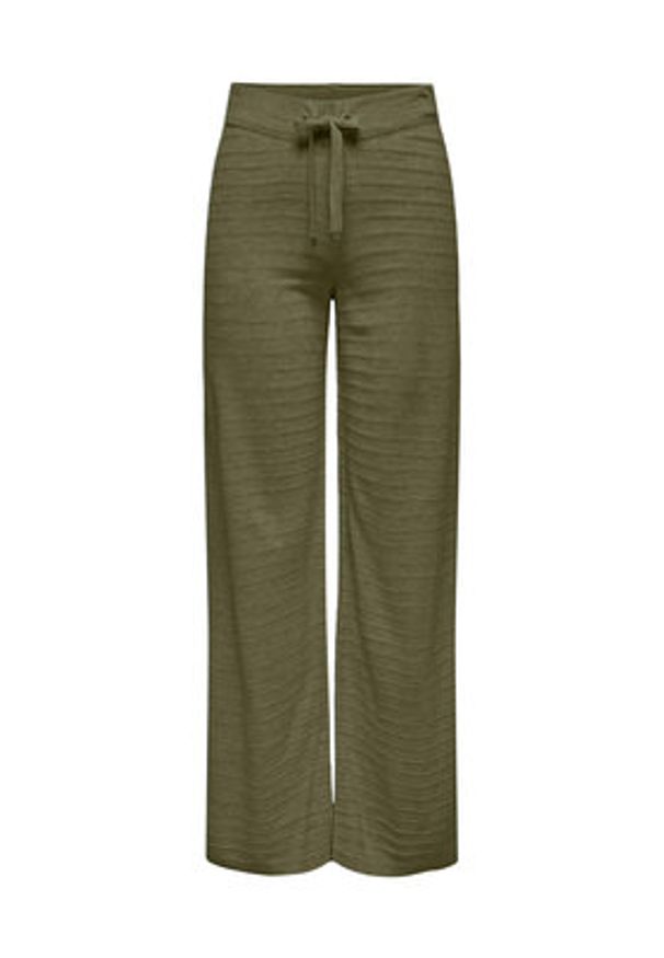 only - ONLY Spodnie dzianinowe 15294501 Zielony Wide Leg. Kolor: zielony. Materiał: syntetyk