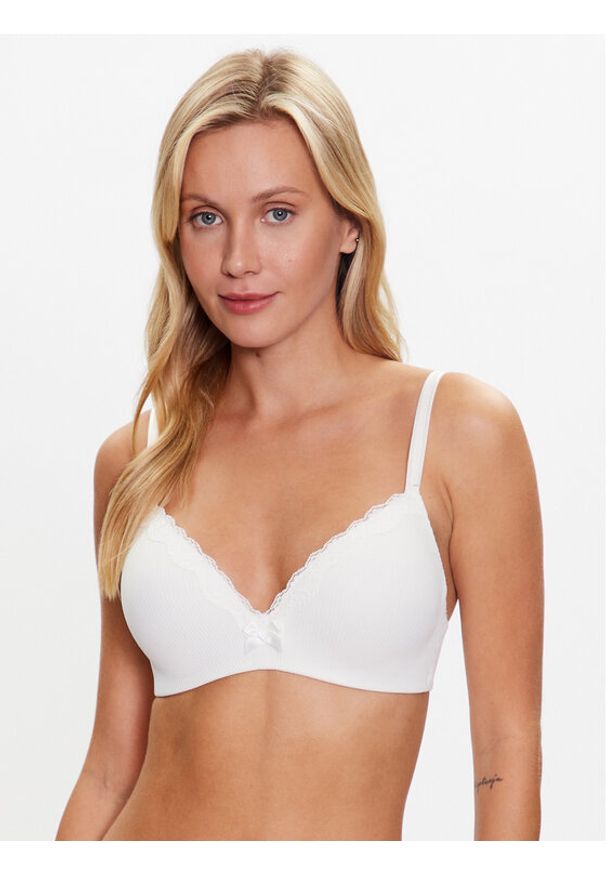 Hunkemöller Biustonosz bezfiszbinowy Lola 192192 Biały. Kolor: biały. Materiał: syntetyk