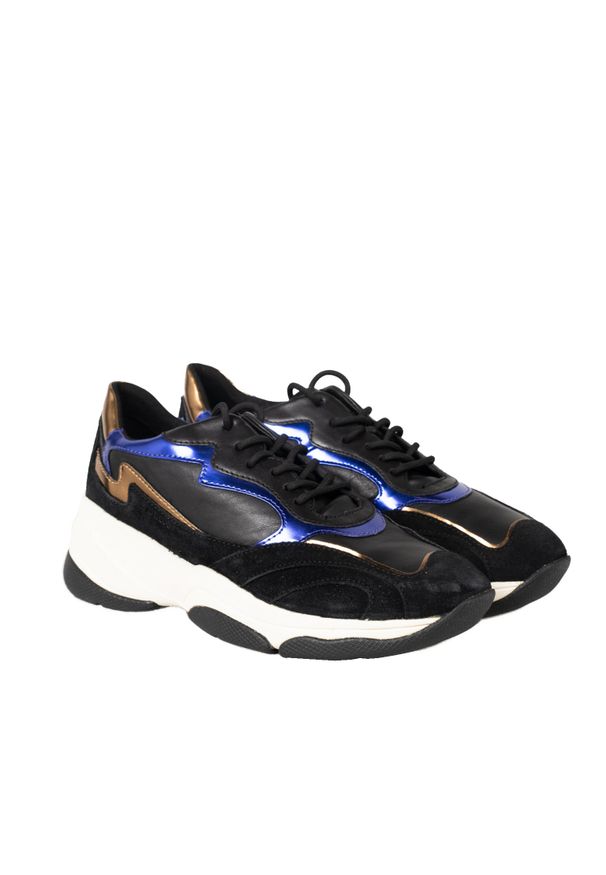 Geox Sneakersy "Kirya B" | D92BPB08522 | Kobieta | Czarny. Nosek buta: okrągły. Kolor: czarny. Materiał: skóra ekologiczna. Wzór: aplikacja