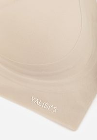 Born2be - Beżowy Bezszwowy Biustonosz Bez Fiszbin z Elastycznego Materiału Edalith. Kolor: beżowy. Materiał: materiał #5