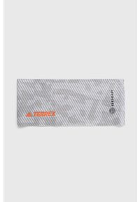 adidas TERREX opaska na głowę kolor szary. Kolor: szary. Materiał: skóra, materiał #1