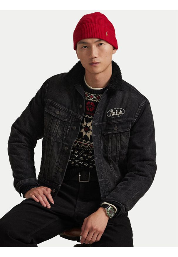 Polo Ralph Lauren Kurtka jeansowa 710956616001 Czarny Regular Fit. Typ kołnierza: polo. Kolor: czarny. Materiał: syntetyk