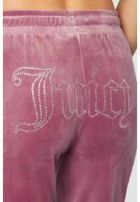Juicy Couture - JUICY COUTURE Lawendowe spodnie dresowe damskie z cyrkoniami Tina Outline, Rozmiar S. Kolor: fioletowy. Materiał: dresówka #3