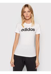 Adidas - adidas T-Shirt Essentials GL0768 Biały Slim Fit. Kolor: biały. Materiał: bawełna
