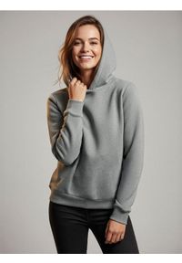 Sinsay - Bluza z kapturem basic - szary. Typ kołnierza: kaptur. Kolor: szary