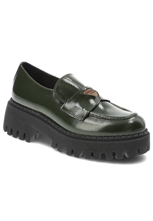 Zielone Półbuty Armodo Stylowe Obuwie Damskie. Kolor: zielony. Materiał: skóra. Szerokość cholewki: normalna. Sezon: jesień. Styl: elegancki