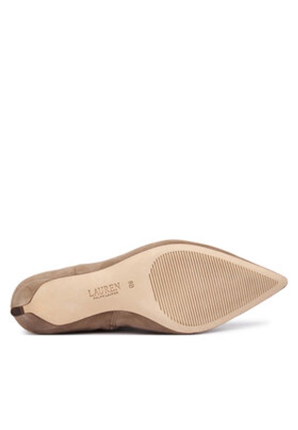 Lauren Ralph Lauren - LAUREN RALPH LAUREN Botki McKay 802967779008 Beżowy. Kolor: beżowy. Materiał: zamsz, skóra