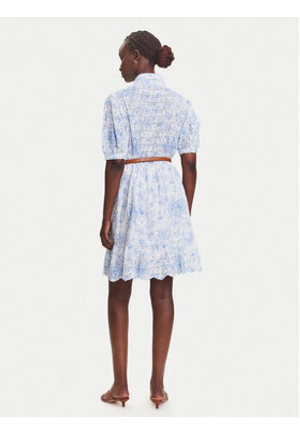 Fracomina Sukienka koszulowa FR25SD1010W404R8 Niebieski Regular Fit. Kolor: niebieski. Materiał: bawełna. Typ sukienki: koszulowe