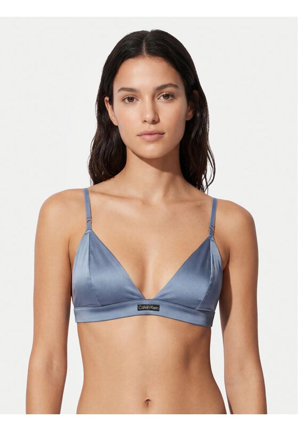 Calvin Klein Underwear Biustonosz braletka Signature Satin LV00QF8392 Niebieski jasny. Kolor: niebieski. Materiał: syntetyk