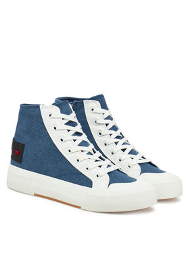 Love Moschino - LOVE MOSCHINO Trampki JA15022G1MJO5700 Niebieski. Kolor: niebieski. Materiał: materiał