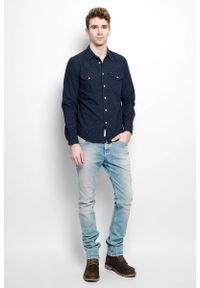 Lee - LEE WORKER SHIRT MĘSKA KOSZULA DŁUGI RĘKAW BRIGHT NAVY L866ZICF. Długość rękawa: długi rękaw. Długość: długie