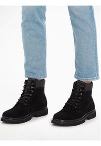 Calvin Klein Jeans Trzewiki Eva Mid Laceup Boot Suede YM0YM00802 Czarny. Kolor: czarny #2