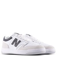 Buty unisex New Balance BB480LIW – białe. Okazja: na co dzień. Kolor: biały. Materiał: skóra, dresówka, materiał, syntetyk. Szerokość cholewki: normalna. Sport: turystyka piesza #2